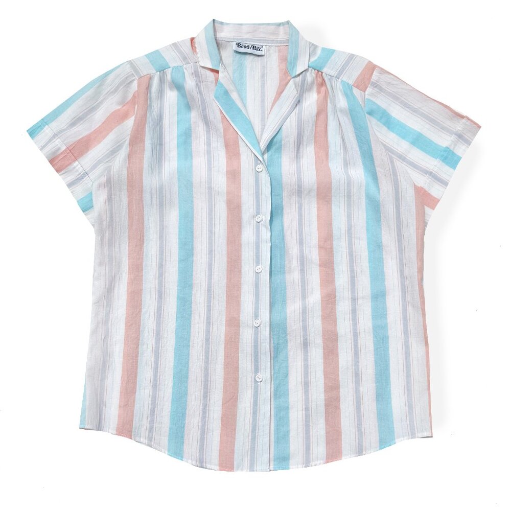 Vintage Booth Bay, Striped Button Down Shirt